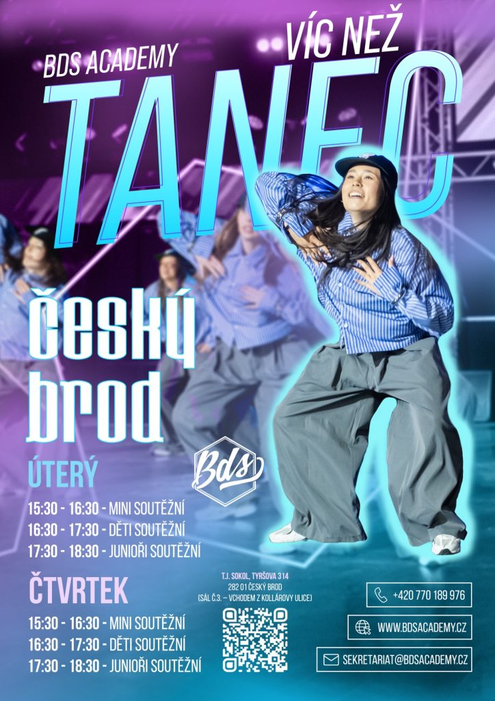 BDS Academy Český Brod – street dance kurzy pro děti, juniory a dospělé, rozvrh hodin