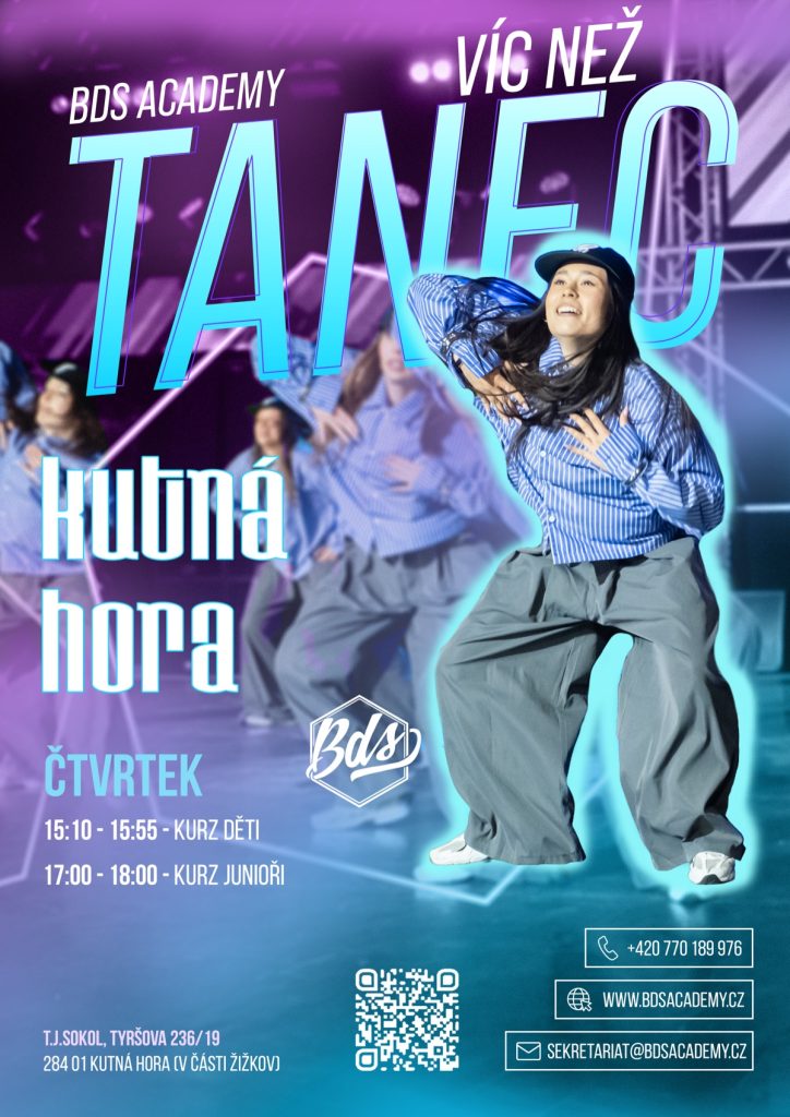 BDS Academy Kutná Hora – street dance kurzy pro děti, juniory a dospělé, rozvrh hodin