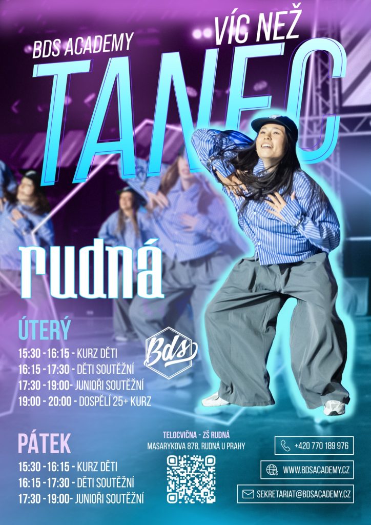 BDS Academy Rudná u Prahy – street dance kurzy pro děti, juniory a dospělé, rozvrh hodin