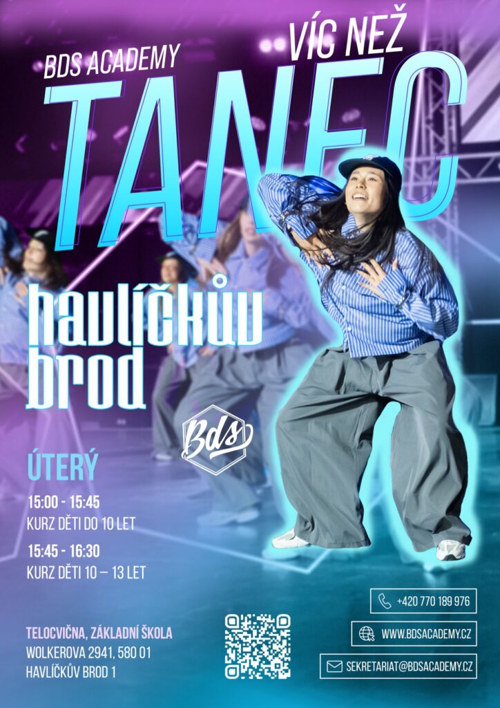 BDS Academy Havlíčkův Brod — kurzy street dance 2026/27, úterý ZŠ Wolkerova