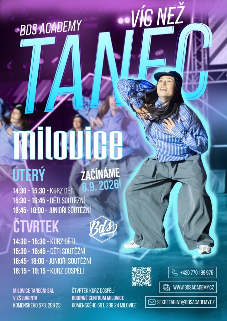 BDS Academy Milovice — rozvrh a kurzy street dance 2026/27